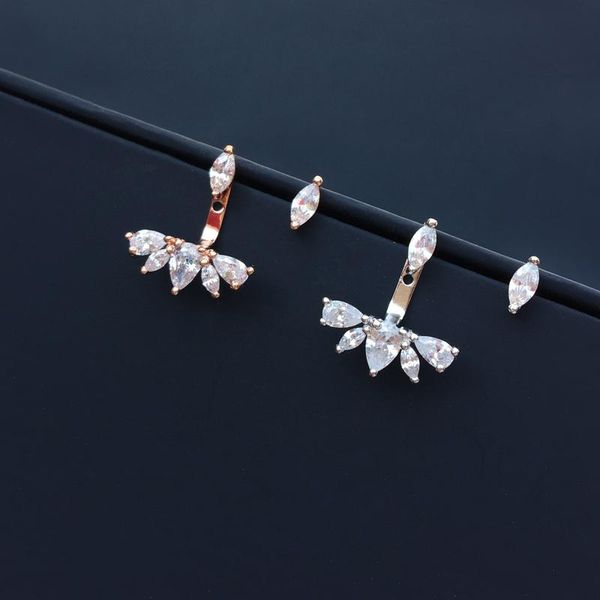 

dangle & chandelier sljely fashion real 925 sterling silver pear shaped underlobe earrings micro zircon stones women fine party