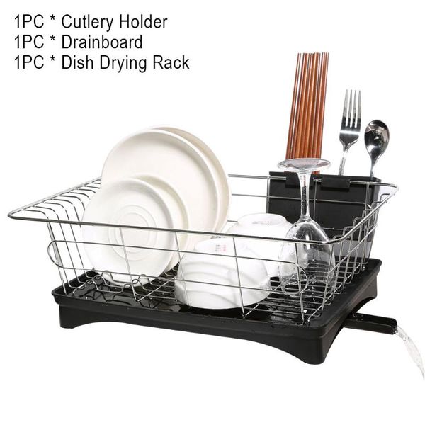 

stainless steel multipurpose storage dish drying rack organizer rustproof drainboard practical counter drainer with swivel spout kitchen & o