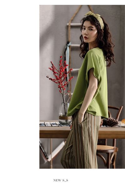 

women's sleepwear pure cotton pajamas female sleepwear pijama summer short-sleeved trousers set korean loose home suit casual girl two-, Black;red