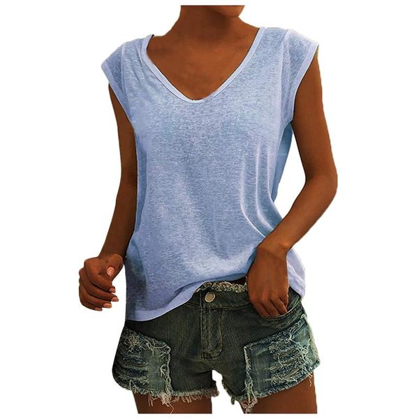 

women's tanks & camis summer vest v neck sleeveless t shirt harajuku fashionable women plus size clothing pullover clothes, White