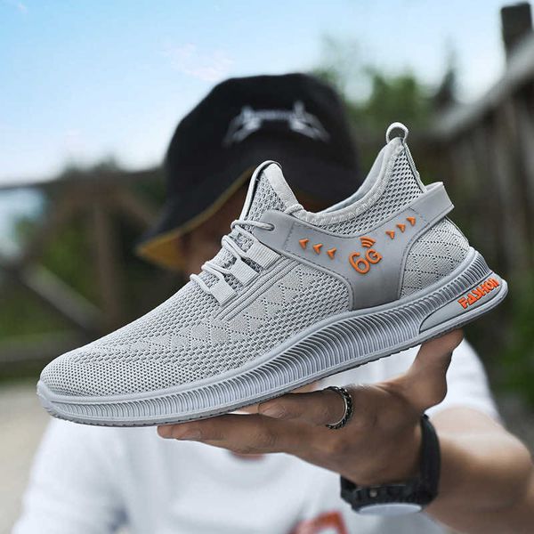 

men running shoes 2021 summer woven sports men's korean fashion breathable mesh running soft soled casual shoes traniers sneakers