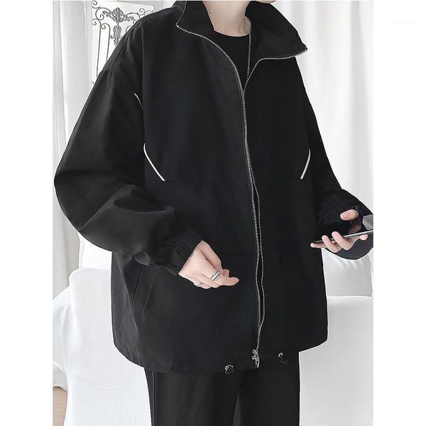 

men's jackets gofowa spring coat with black stand collar, Black;brown