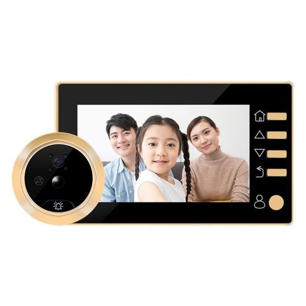 

door viewer video peephole camera motion detection 4.3" monitor digital ring doorbell video-eye security voice record doorbells