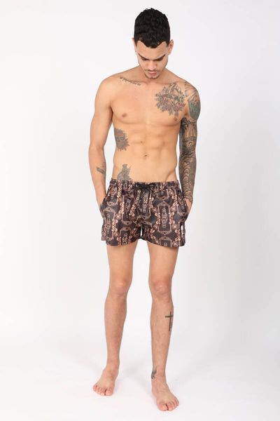 

men's shorts male pattern sea, White;black