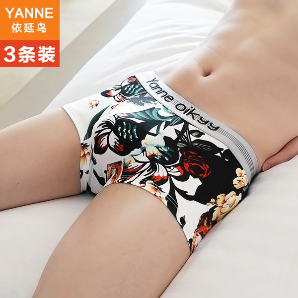 

new men's underwear pure cotton printing personalized pants aro, Black;white