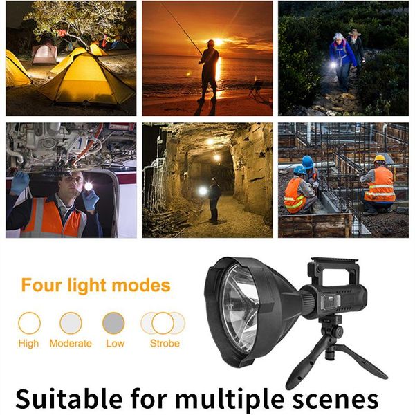 

portable lanterns strong light searchlight outdoor multi-function lighting led long s waterproof rechargeable lamp