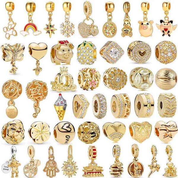 

gold plated silver jewelry 925 sterling necklaces pendants for pandora pulseras