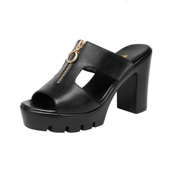

sandals women summer leather vintage buckle casual sewing retro ladies platform shoes samm, Black
