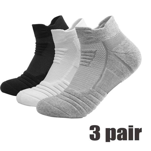 

sports socks men's cotton breathable crew hiking running cycling basketball soccer 3 pairs eu 39-46, Black