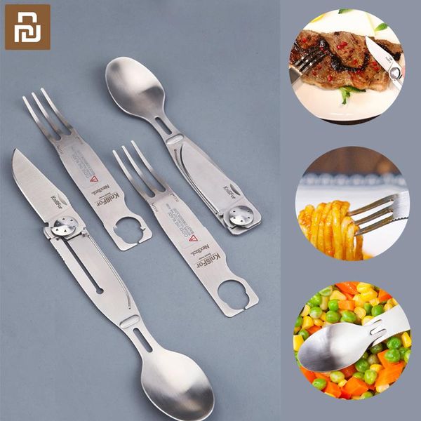 

smart home control nextool multifunctinal tableware 3-in-1 knife fork spoon stainless steel anti-rust antiseptic for outdoor portable