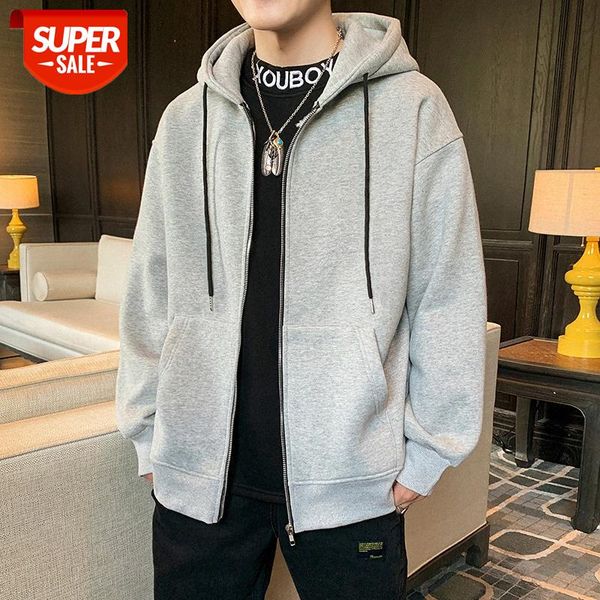 

cardigan sweater trend casual long-sleeved hooded clothes loose plus velvet thick coat men's clothing #nr9d, Black