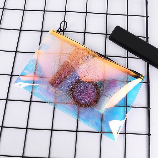 

storage bags 1pc colorful holographic women cosmetic bag tpu clear makeup beauty organizer pouch travel kit case