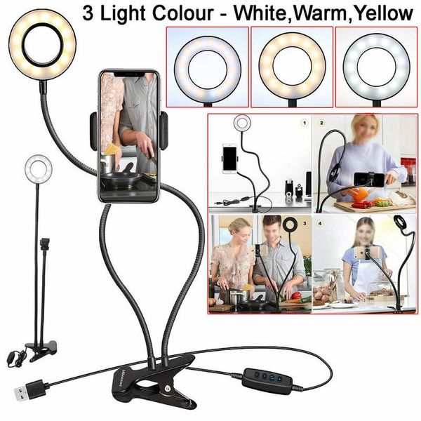 

phone holder led selfie ring light stand for youtube live stream tripod mobile phones cell mounts & holders