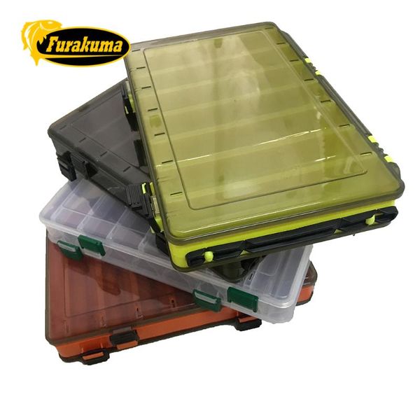 

furakuma fishing lure box tackle double-decker sub-bait portable bait accessories gear storage double sided