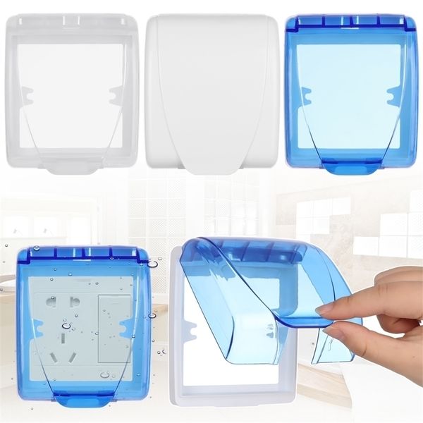 

white transparent switch waterproof 86type socket protector electric plug cover child safety box bathroom supplies