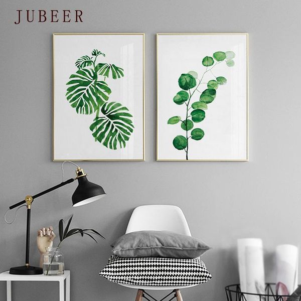 

paintings nordic style poster green plant canvas painting leaf posters on the wall decoration salon home