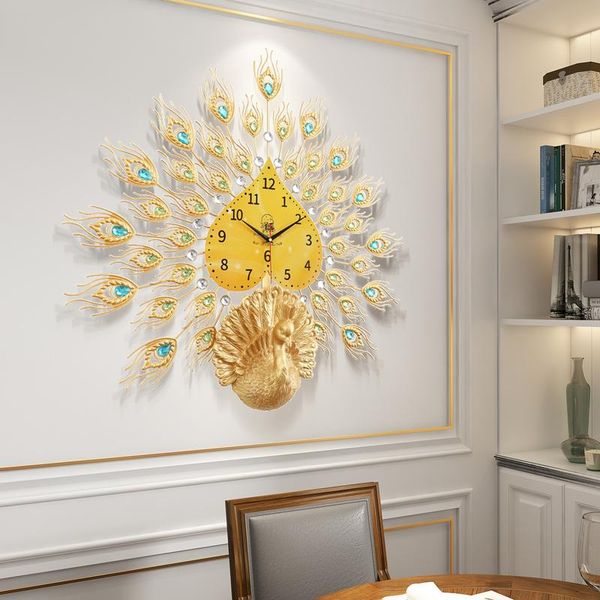 

wall clocks european style peacock clock living room modern simple atmosphere creative home decoration watch