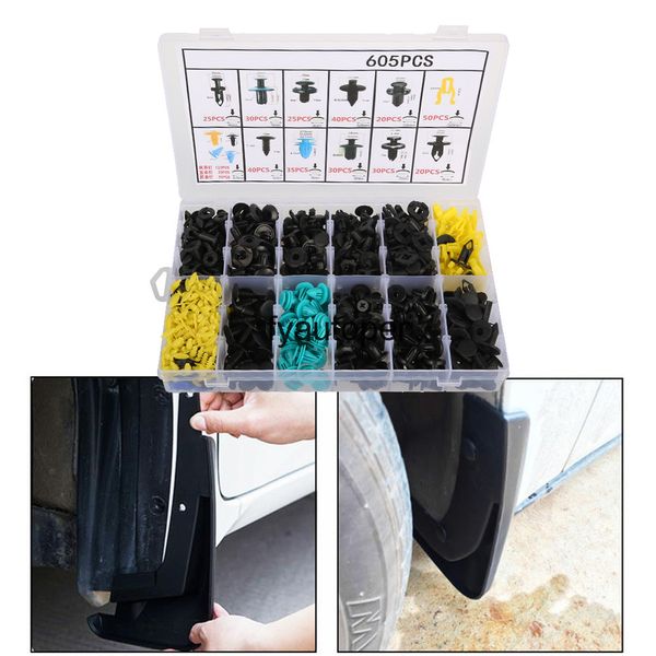 605pcs Universal Auto Feastener Clips Plastica Rivet Car Pusk Pin Trim Trim