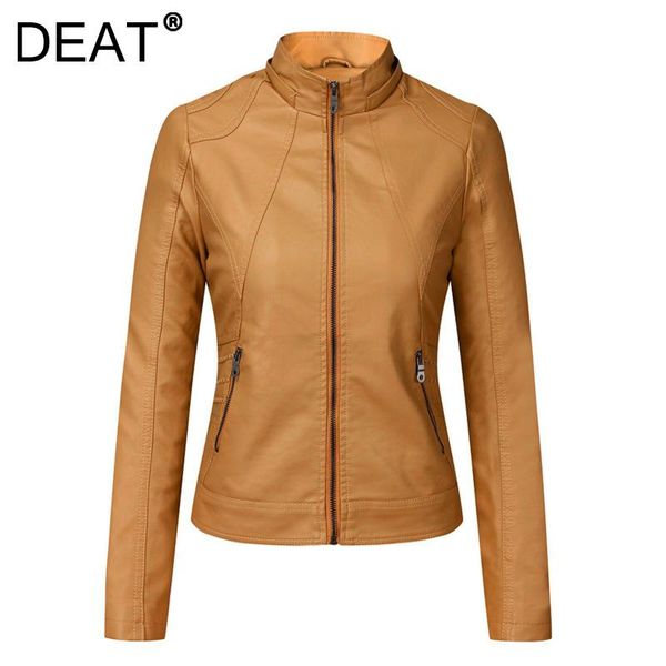 

women's leather & faux [deat] 2021 autumn winter fashion tide coat long sleeve hooded collar thickening loose pu jacket women 13z1175, Black