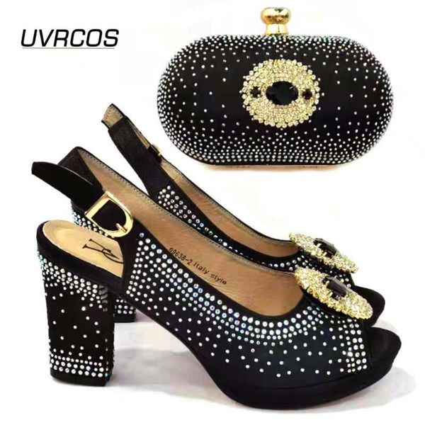 

dress shoes 2021 arrival italian design high heel fashion style selling ladies and bag set in black color for party wedding