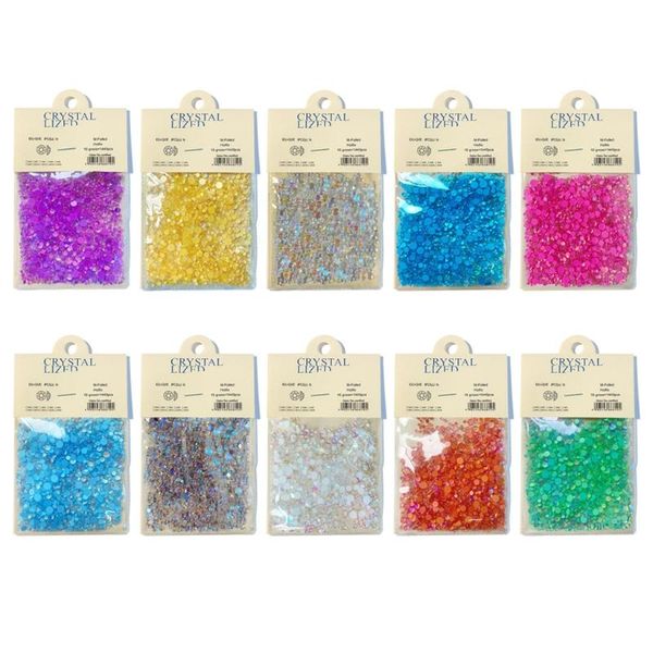 

nail art decorations 875c iridescent crystal rhinestones mixed sizes luminous jewels gems nails make-up phone diy crafts, Silver;gold