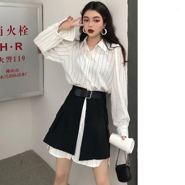 

blouse women shirt long white striped ladies bl101 women's blouses & shirts