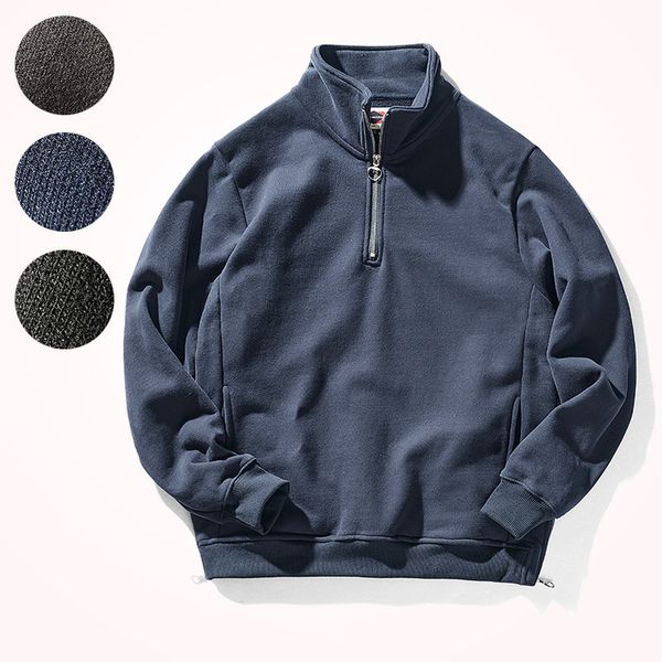 

men's casual shirts autumn winter american style hoodies fashion turtleneck loose solid color pullover plus velvet thickened sports cou, White;black