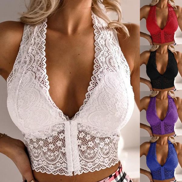 

camisoles & tanks women plus size vest wireless bra lingerie v-neck lace underwear camisole tank full cup comfortable bras push up crop, Black;white