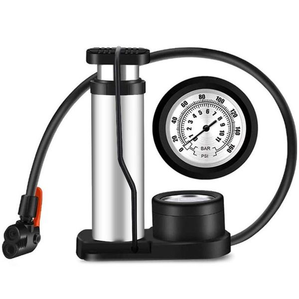 

bike pumps foot activated home 140 psi basketball football outdoor mini with pressure gauge non slip bicycle pump portable accessories