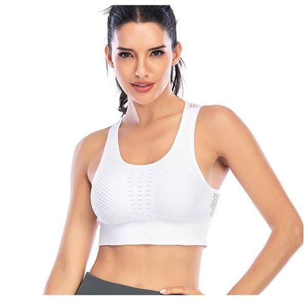 

hollow mesh back sports bra quick drying breathable absorption anti sagging fitness underwear casual brassiere bermuda gym clothing, White;black