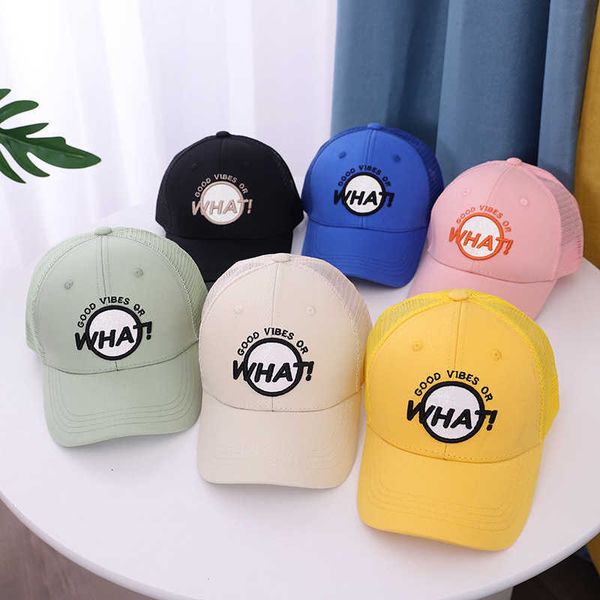 

children's hat spring summer thin net hat embroidery what children's cap summer primary school children's sun hat, Yellow