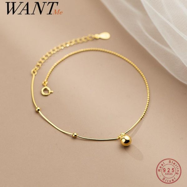 

anklets wantme 925 sterling silver minimalist glossy beads snake bone bell anklet fashion european wedding women jewelry accessories, Red;blue