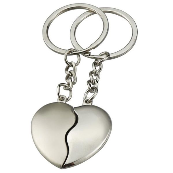 

1pair couple keychain heart key rings lovers love chain for birthday gift souvenirs valentine's day hooks & rails