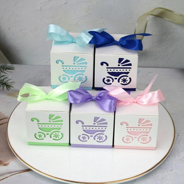 

gift wrap 10pcs baby shower cute candy box carriage blue&pink paper boxes decoration for kids birthday party diy wedding decor