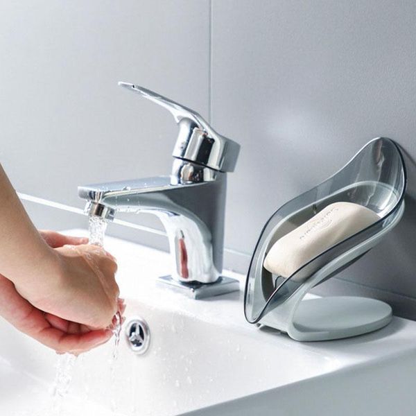 

leaf-shaped soap dish drain rack bath room fertilizer drying storage tray bathroom supplies dishes