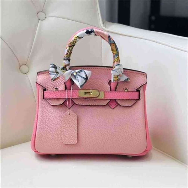 

bag color contrast matching head layer leather litchi pattern portable one shoulder diagonal wholesale