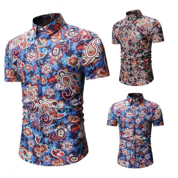 

men's casual shirts men's short sleeve floral shirt in summer of lhq8, White;black