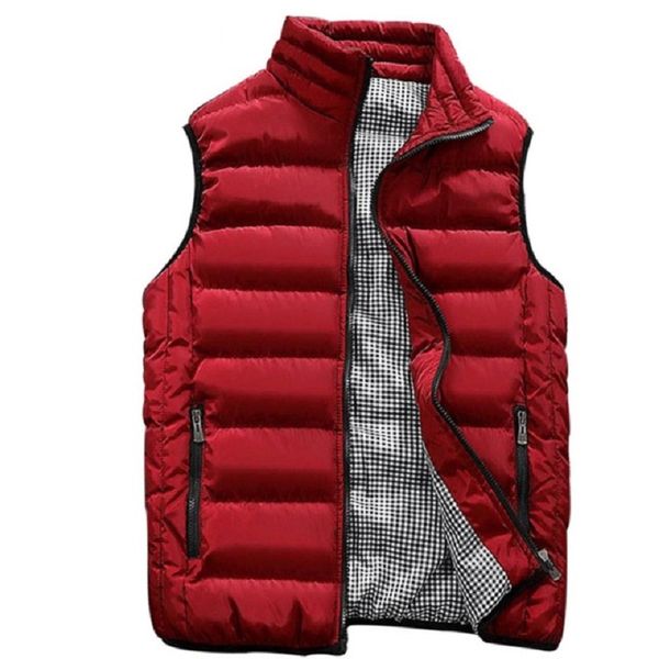

Men's Vests red vests men winter autumn sleeveless jacket solid cotton waistcoats with zipper plus size 5XL casual short jackets XPG2, Black;white