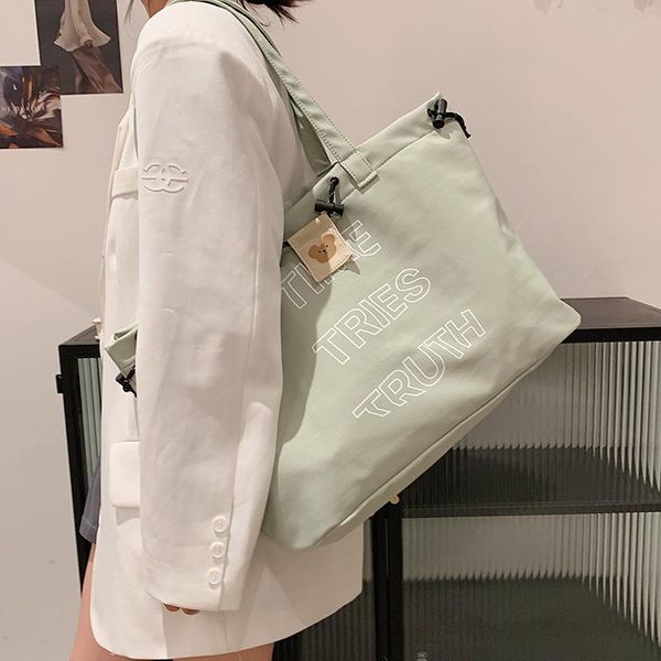 

cross body niche design large-capacity bag female 2021 fashion canvas tote college student shoulder underarm width: 48cm