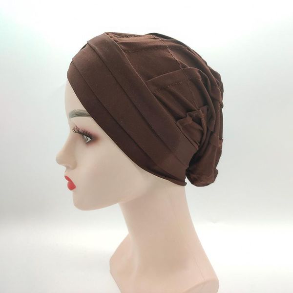 

beanies 2022 elastic fabric forehead three cross hat back can hide hair tam-o'-shanter muslim bottoming hood africaine