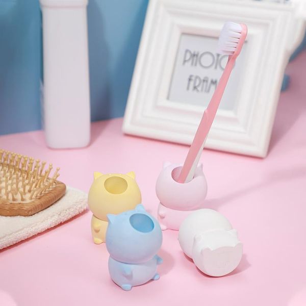 

toothbrush holders diatomite rack diatom bibulous tooth brush children cartoon mouthwash lovely placement of cat