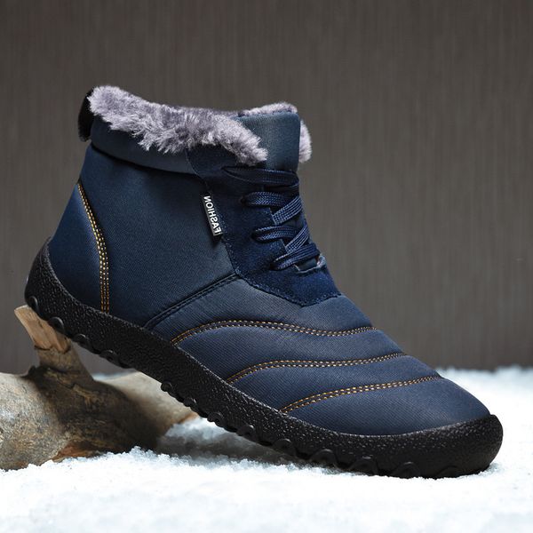 

2021 new winter snow boots casual shoes fashion cover feet plush warm sports light men's cotton, Black