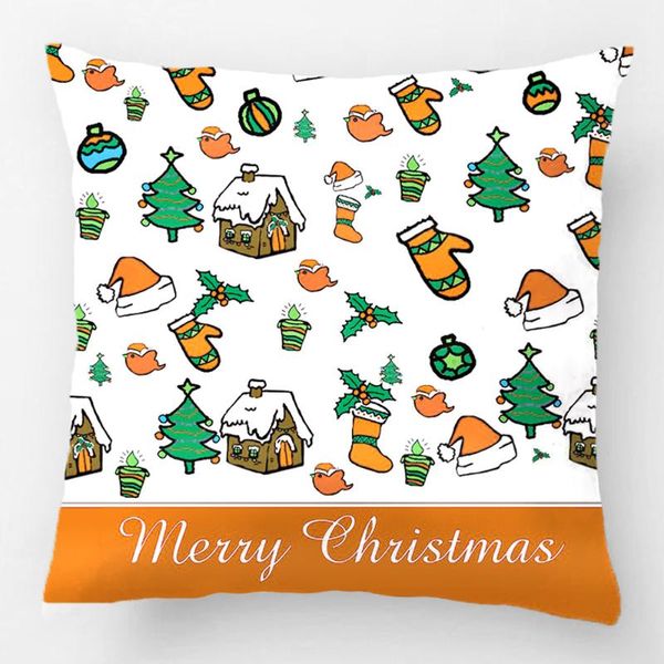 

merry christmas with cap and trees wedding decorative cushion cover pillow case customize gift by lvsure for car seat pillowcase cushion/dec
