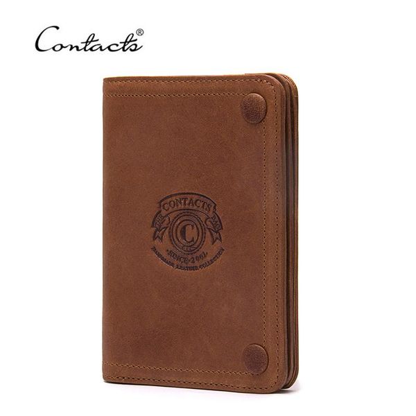 

wallets contact's genuine leather fashion men wallet brand design with coin pocket purses card holder bifold purse, Red;black