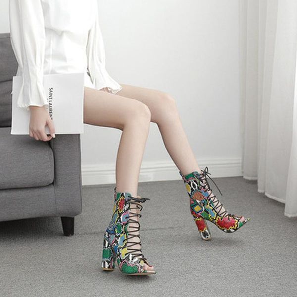 

dress shoes 2021nightclub spring serpentine platform high heels women fashion 10cm sandals party wedding, Black