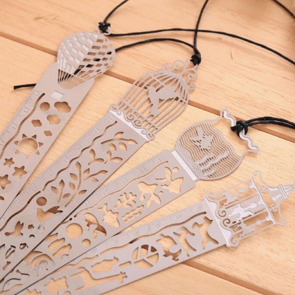 

ultra-thin metal bookmark tape ruler brief book marker fashion bookmarks for books stationery gifts delicate cutout mark