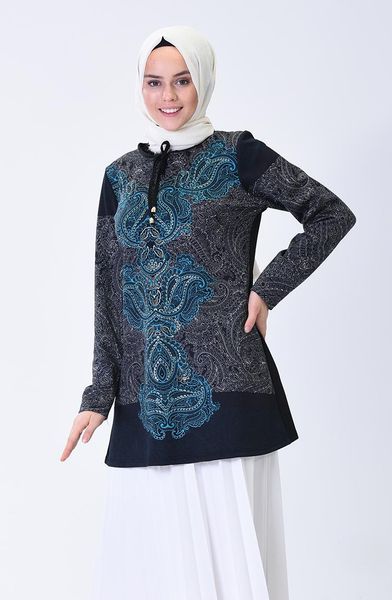 

women's blouses & shirts minahill black, oil blue tunic 1322-01, White