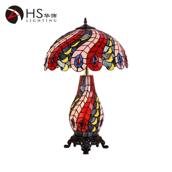 

american tiffany bed bedside warm and romantic living room study desk lamp