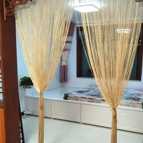 

1pcs silver thread curtain encryption partition window screen wedding feng shui bedroom decorative f8275 & drapes