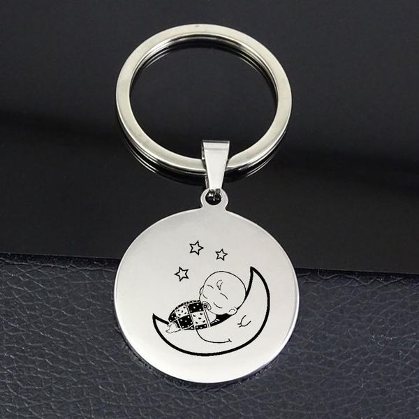 

keychains lovely baby keychain listing stainless steel night jewelry gift for mother yp7354, Silver